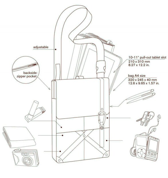 TabBag Umhängetasche für 13" Notebook - Heritage