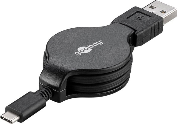 Einziehbares USB-C-Kabel mit Aufwickler – 1 m