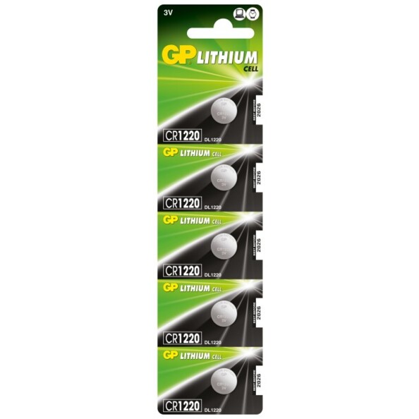 5 CR1220 3V Lithium-Knopfzellen