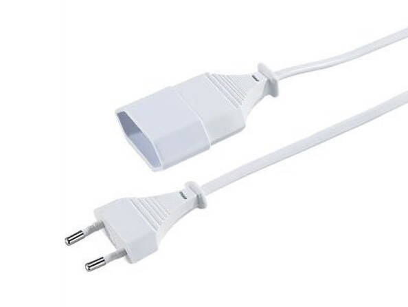 Weißes Euro-Verlängerungskabel – 3 m
