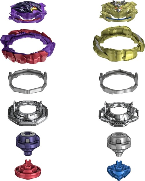 2 Burst Quad Drive Beyblade-Kreisel: Berserk Balderov B7 VS Cyclone Belfyre B7