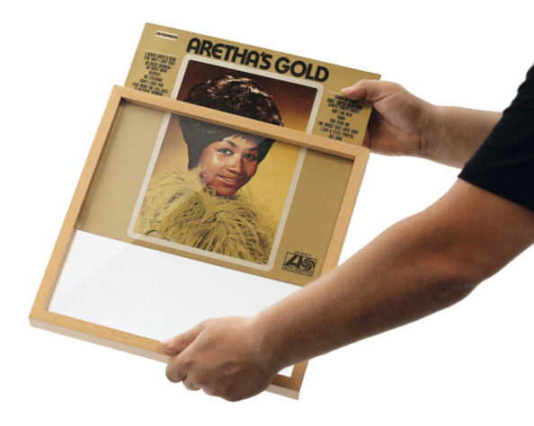 Austauschbarer Rahmen für Vinyl, Holzoptik