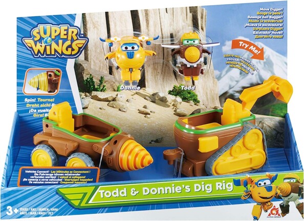 Bagger und Bohrmaschine Super Wings Donnie & Todd's Dig Rig
