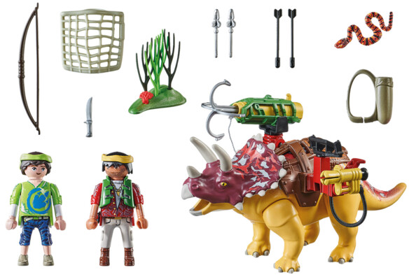Playmobil Triceratops und Soldaten aus der Dino Rise-Kollektion 71262