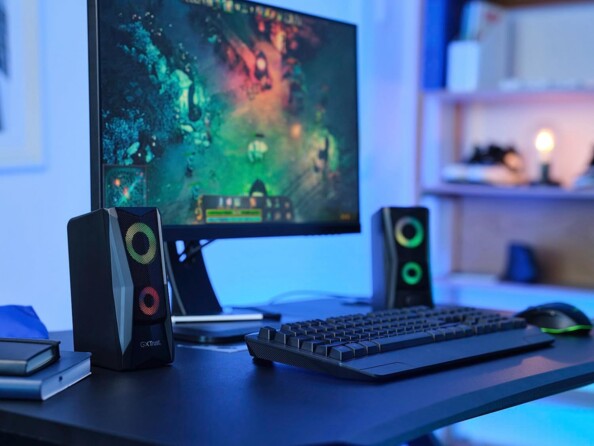 2 Javv GXT 606B 12W LED-Lautsprecher für Computer