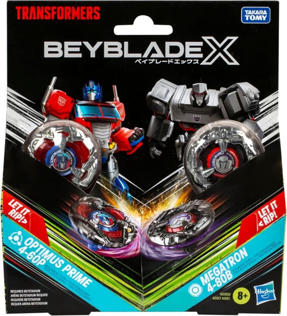 Transformers Beyblade X Optimus Prime 4-60P vs Megatron 4-80B Kreisel