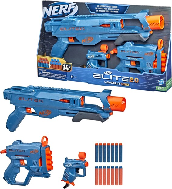 3 Nerf Elite 2.0 Loadout Pack Blaster mit 14 Darts