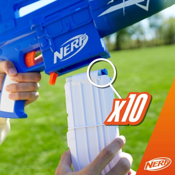 Nerf Fortnite Blue Shock Dart Blaster mit motorisiertem Schnellfeuer