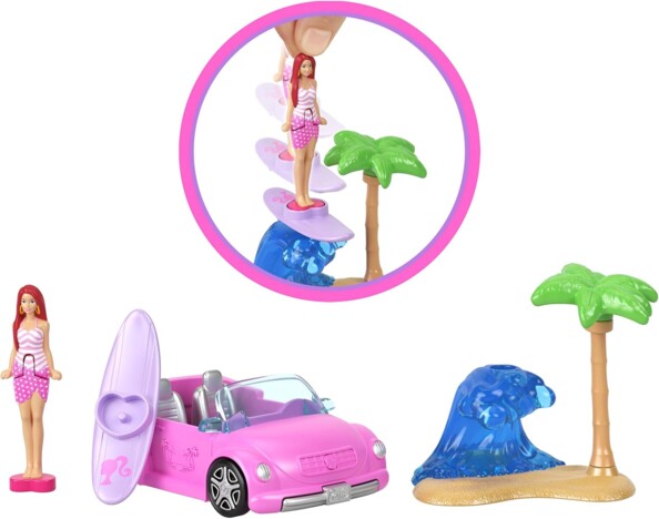 Mini BarbieLand Spielset – 4 Puppen und 4 Fahrzeuge