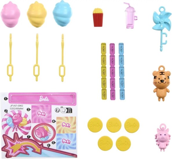 Barbie-Puppe mit Kiosk und Zuckerwattenstand