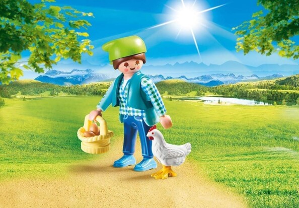 Playmobil Figur „Bäuerin mit Henne“ 70030