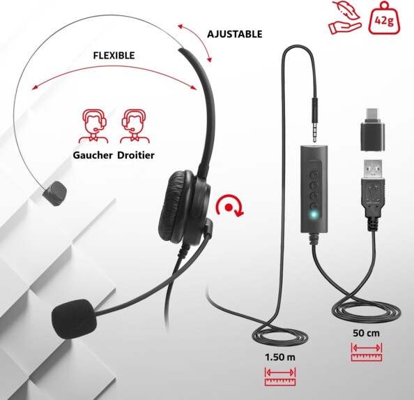 Smartphonics 350 Kabelgebundenes Mono-Headset