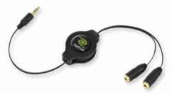 Retrak einziehbarer 3,5-mm-Klinkenaudiosplitter - 1 m