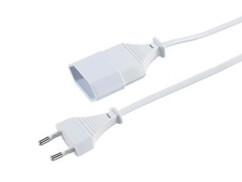 Weißes Euro-Verlängerungskabel – 3 m