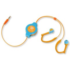 Einziehbare In-Ear-Kopfhörer Sport - Blau/Orange