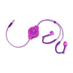 Einziehbare In-Ear-Kopfhörer Sport – Rosa/Lila