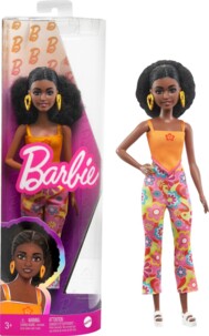 Fashionistas Barbie, schwarzes lockiges Haar und bunte Kleidung