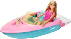 Barbie-Puppe mit Boot und Welpe