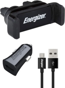 Smartphone-Halterung für Lüftungsgitter mit Ladegerät und Micro-USB-Kabel