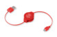 Aufrollbares USB-auf-Micro-USB-Kabel – 1 m – Rot