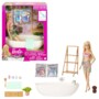 Coffret Barbie Bain Relaxant avec poupée, baignoire, chiot et savon coloré