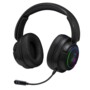 Casque gaming The G-Lab Korp Iridium noir de trois-quarts sur fond blanc