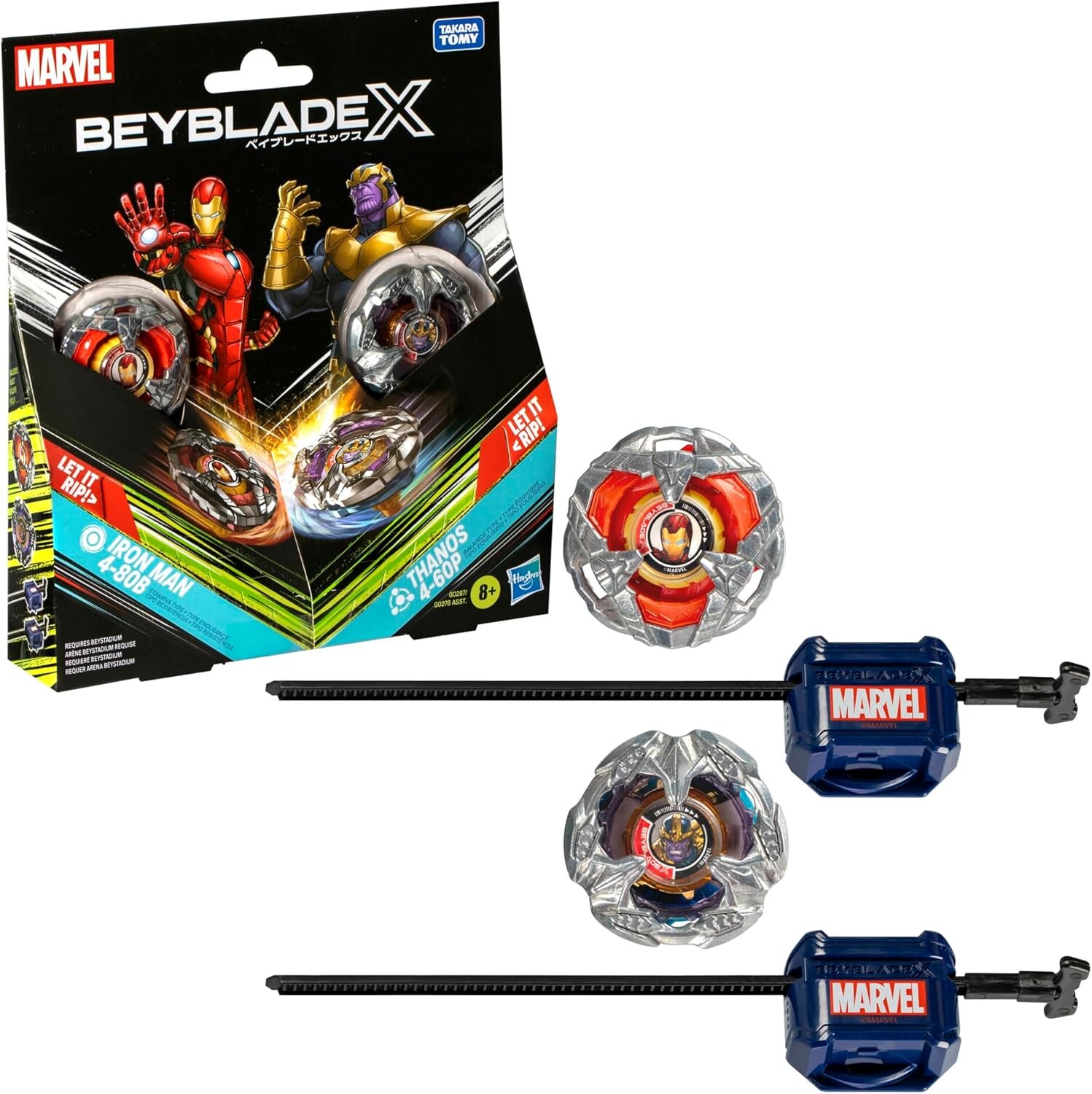 spielzeug kreisel blade Beyblade X Marvel : Iron Man 4-80B vs Thanos 4-60B Kreisel